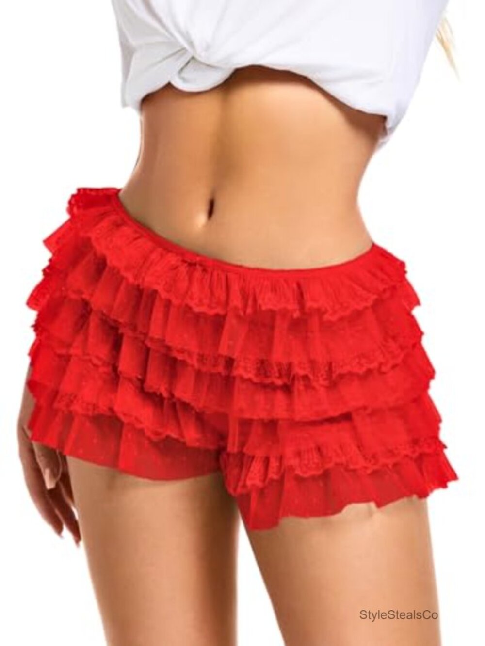 Ruffle Bloomer Shorts Frilly Lace Lounge Comfy Cute Women's